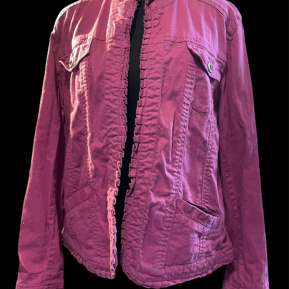 Chico’s Platinum Size 2 Jacket Dark Mauve classic